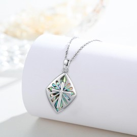 ZIPPICE Cross Necklace 925 Sterling Silver Necklaces Cross Abalone Shell Pendant Jewellery Religious Gift for Women Men Birthday Graduation Pendants Jewellery Gifts for Women Men