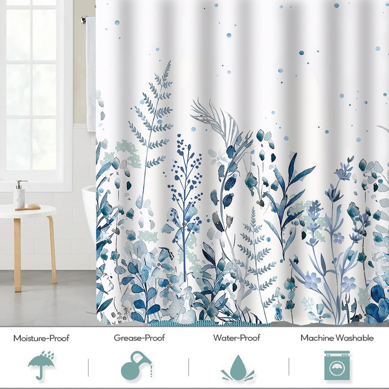 Jemsia Shower Curtain for Bathroom,Waterproof Anti Mould Bath Curtain Sea