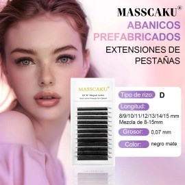 Masscaku Extensiones De Pestañas 5d W Shape 8-15mm Mix 0.07d