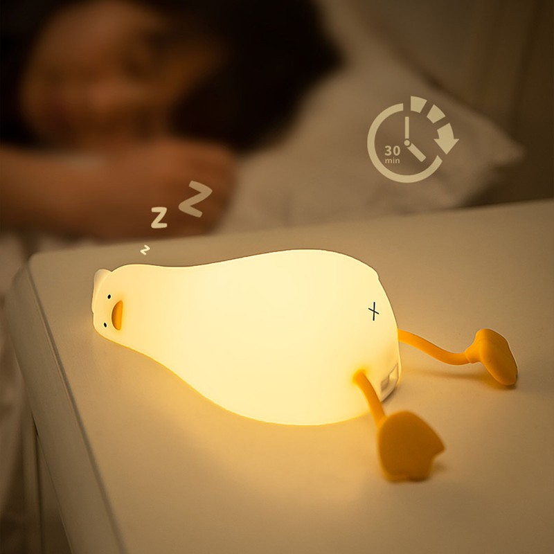 Lying Flat Duck Night Light 3 Levels Brightness Cute Warm
