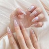 GLORS Almond Press-On Nails, Nude with Crystal Rhinestones and Star