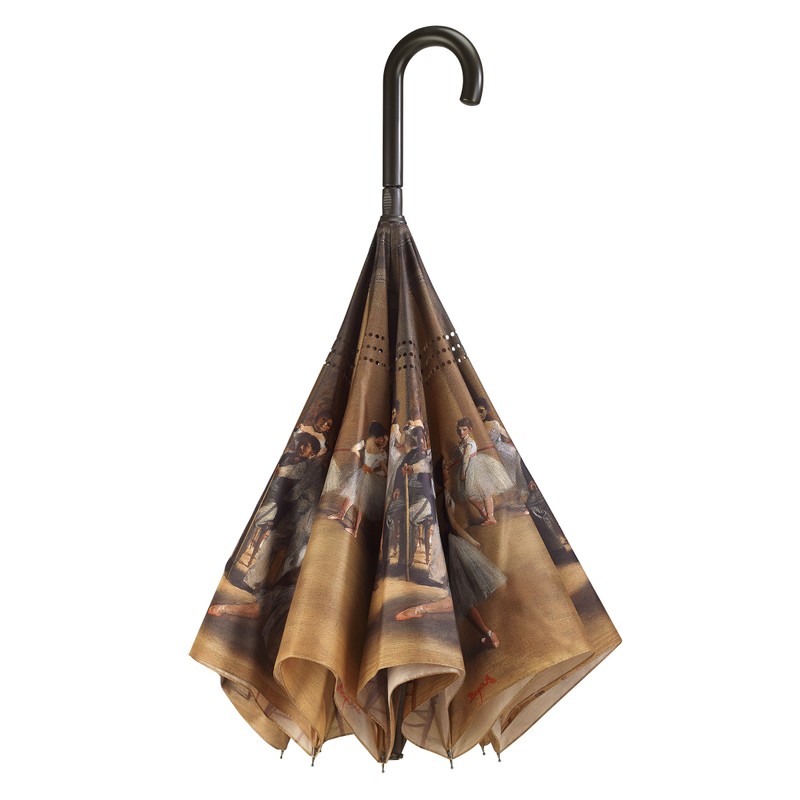 Galleria Reverse Close Stick Umbrella Ballerinas-Art on both sides