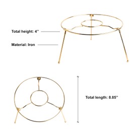 HOHIYA 4 Pcs 9 Inch Pizza Stand Holder Riser Display Serving for Tables Party Restaurant Home Iron Brass Gold Taiwan Made