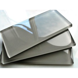 3x6 Cool Gray Color Wave Glass Tile - CW04 Sliver Mink Subway Backsplash Wall (Sold by The Piece)