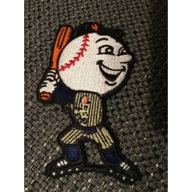 Unbranded NEW YORK METS  MR. MET Embroidered Vintage Iron On  Patch 4” X 2”