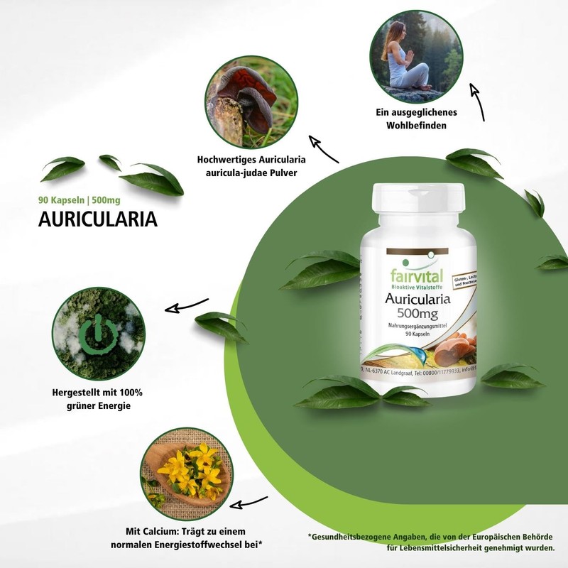 Fairvital Auricularia 500 mg – 90 Capsules – 500 mg
