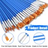 60Pcs Professional Paint Brush Set - Flat and Round Fine-Tip