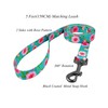 Olahibi Dog Collar and Leash Set, Rose Pattern, Polyester Material,