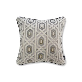 Out Style Turkish Fabric Throw Pillow Cover Japan Sewing Luxury Velvet (Elite, Hexagon, Beige, 45x45)