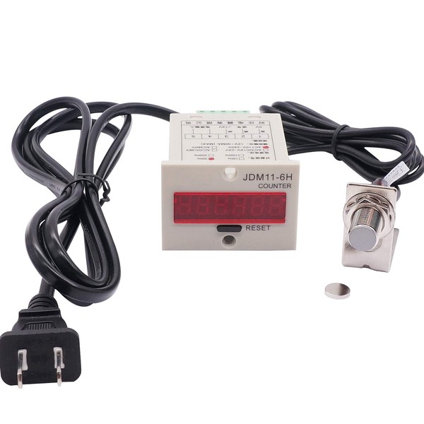 TWTADE/110-220 VAC Contador digital de visualización LED automático 0-999999 6