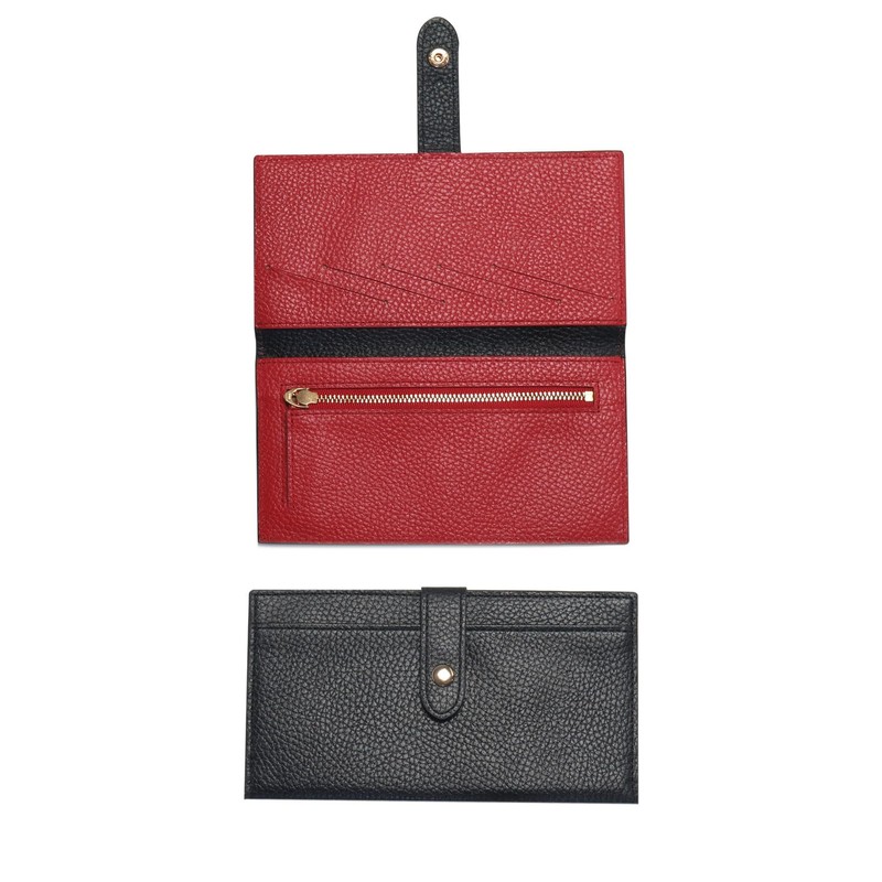 HAKATA NO MORI LEATHER Women's Thin Long Wallet, Genuine Leather,