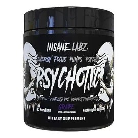 Pre Entreno Insane Labz Psychotic Black 35 Serv Sabores Sabor Uva