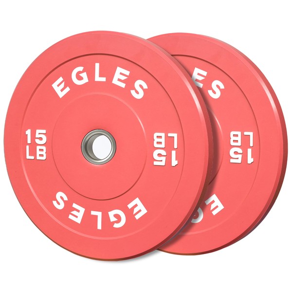 EGLES Vibrant coral Weight Plates, Rubber Barbell Plates, 2-inch Olympic
