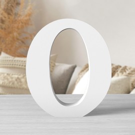 Zaruatu 8 Inch White Wood Letters Unfinished Wood Letters for Wall Decor Decorative Standing Letters White Block Letters for Wall Decoration for Craft Home Party Projects (O)