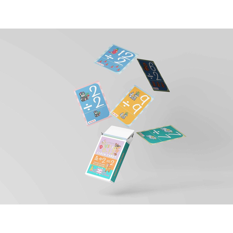 Creanoso Educational Cute Animals Learning Division 0-12 Flash Cards for