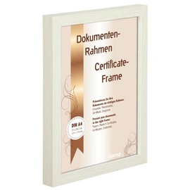 Hama Picture Frame "Waves" 21 x 29.7 cm (Wooden Frame, Photo Frame, Document Frame, Portrait Format, Landscape Format, for Hanging, Standing, Shatterproof, Stand, Hanging Device, DIN A4, 21 x 29.7 cm)