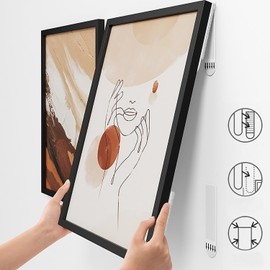 SILHOL 36 Pairs Picture Hanging Strips Heavy Duty, Removable Hook and Loop Tape Picture Hanger Damage Free, for Frames, Art and Photos, 3 Sizes