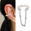 Silver Clip on Earrings For Women Trendy Ear Cuffs Non