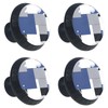 4 Pcs Navy Blue Black Gray White Checkered Glass Drawer