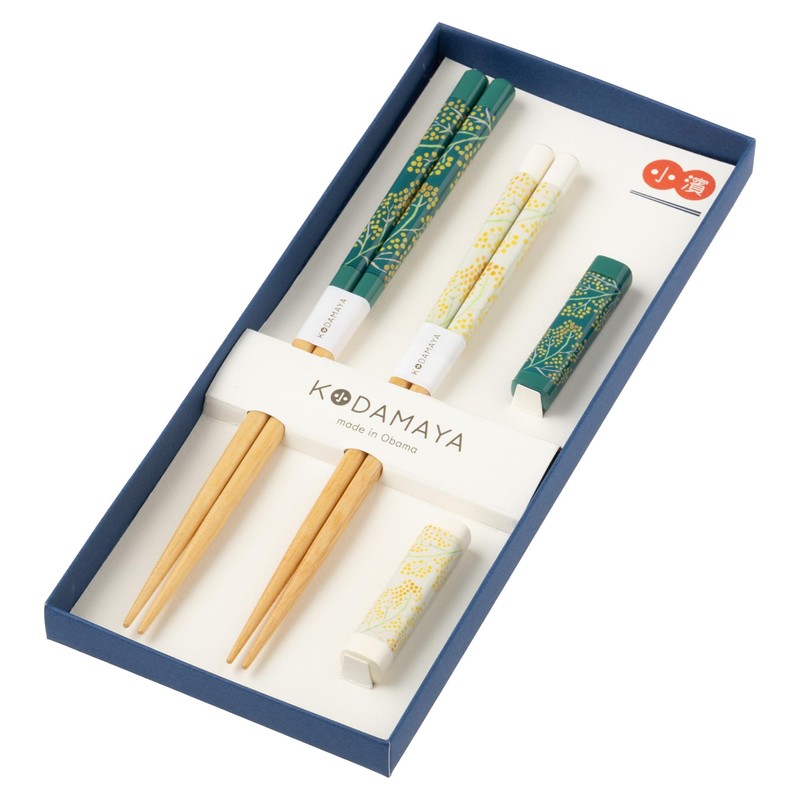 KODAMAYA GA-K03 Pair Gift with Chopsticks Rest Mimosa Pair