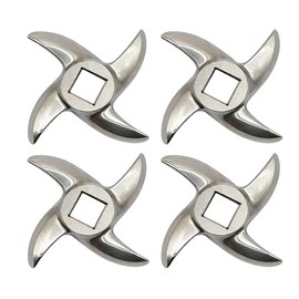 4-Pack #12 Meat Grinder Blades - Precision Replacement Knives with 0.49" Square Hole & 2.44" Diameter - Fits Standard #12 Grinders & Miners