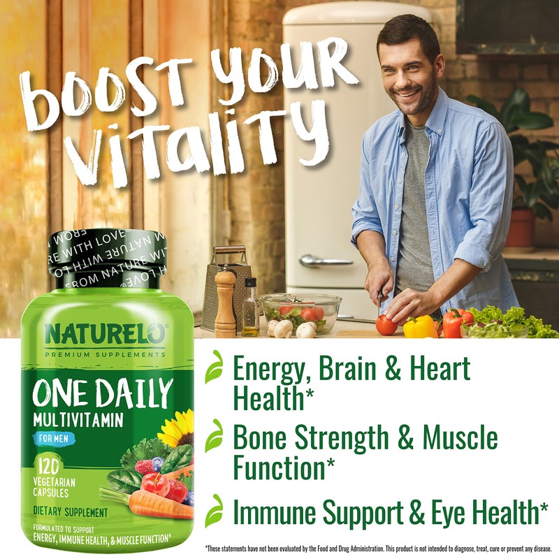 NATURELO Mens Multivitamins - One Daily Multivitamin for Men with