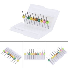 1/8 Inch End Mill Engraving Bits, 10 Pieces Carbide Cutter Tool for PCB CNC SMT 0.5/0.6/0.7/0.8/0.9/1.0/1.1/1.2/1.3/1.4 mm