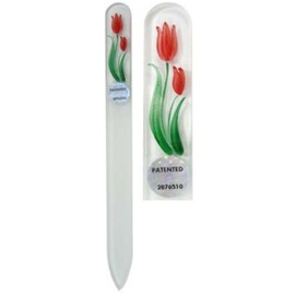 Brajek 82SYP107 Nail File Glass Hand Painted 5.5 inches (14 cm) Czech Tulip Small