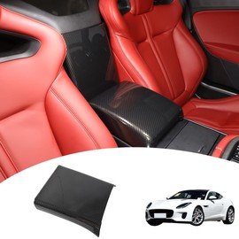 Car Central Control Armrest Box Protective Cover for Jaguar F-Type 2013-2024 Interior Console Storage Box Protector,Armrest Decorative Accessories (Armrest Box Rear Decorative Cover-Carbon Fiber)