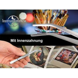 Curved Tweezers - 15.5 cm - with Inner Teeth - Stainless Steel