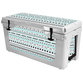 MightySkins (Cooler Not Included) Skin Compatible with RTIC 65 Cooler (2017 Model) - Turquoise Tribal | Protective, Durable, and Unique Vinyl Decal wrap Cover | Easy to Apply | Made in The USA