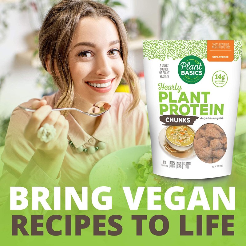 Plant Basics - Hearty Plant Protein - Unflavored Chunks, 1