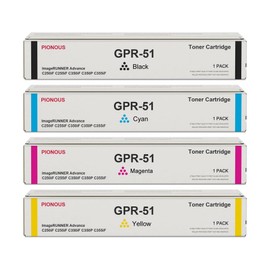 GPR51 GPR-51 Toner Cartridge Set (4-Pack, 1BK+1C+1M+1Y) Compatible GPR 51 Toner Replacement for Canon GPR-51 Toner Cartridge ImageRUNNER Advance C250iF C255iF C350iF C350P C355iF Printer