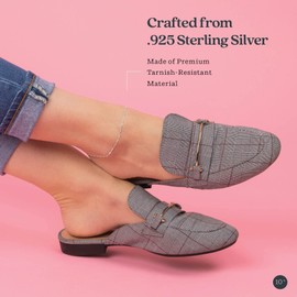 KEZEF Rose Gold Plated Sterling Silver 2mm 050 Gauge Italian Figaro Chain 7'' inch Bracelet