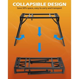 STRICH Collapsible Piano Keyboard Stand – Adjustable, Portable & Heavy-Duty – Fits 54/61/88 Key Digital Pianos, Sturdy Keyboard Table