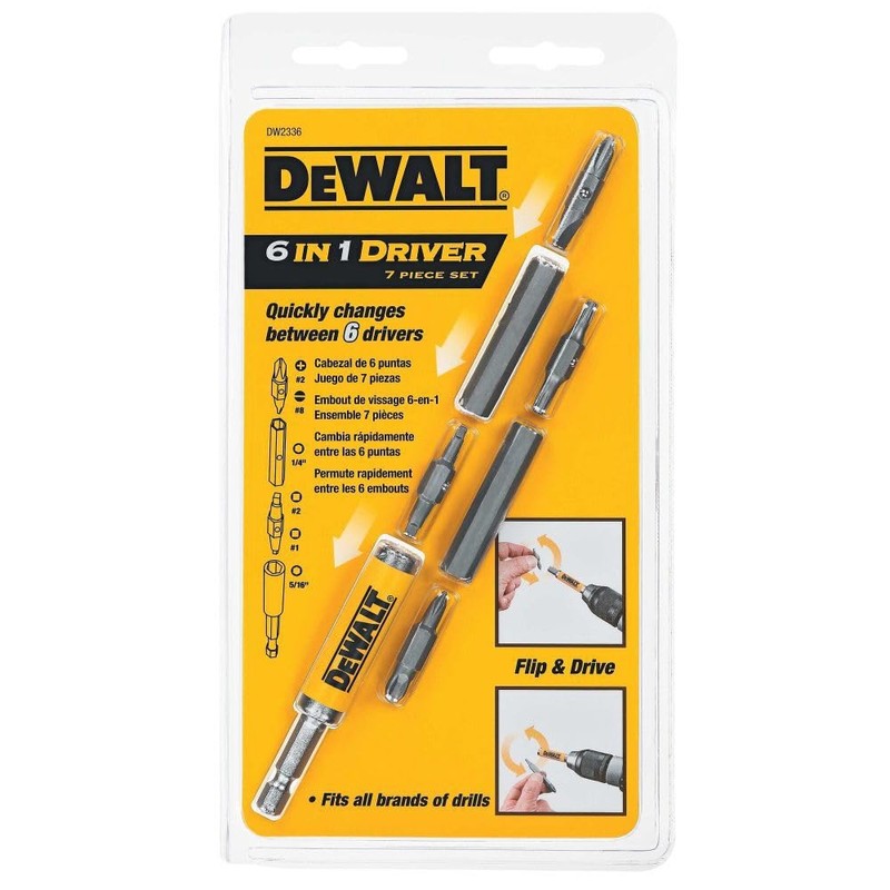 DEWALT Bit Set with 6-in-1 Flip and Switch Driver System,