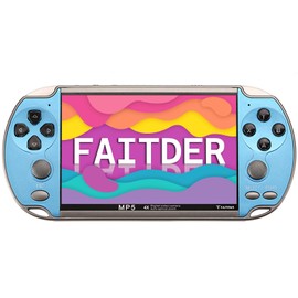 FAITDER-X7-4.3-inch 8GB Handheld Portable Video Game Console Built-in 3000+ Games, Handheld Linux Open Source-able System, Multi-Functional Music Movie(Blue)