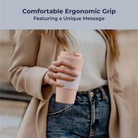 SassyCups Reusable Coffee Cup - Pink, 16 oz