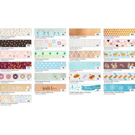 folia 26110 Washi Masking Tape Hot Foil Gold Pineapple, 5 m X 15 mm