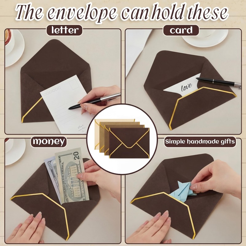 Cholemy Brown 4 x 6 Envelopes 50 Pack A6 Card