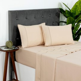 Dreamology Tencel Sheets Full,100% Tencel Lyocell Sheet Set,Eucalyptus Sheet,Soft,Breathable & Cooling Sheets Set for Hot Sleepers,Tencel Bed Sheet,16" Deep Pocket - 4 Piece (Almond Peach) (Full Size)