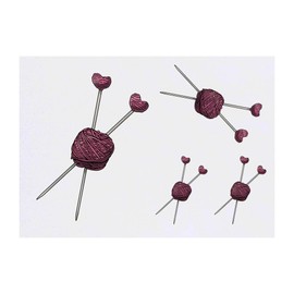 4 x 'Knitting Needles & Thread' Temporary Tattoos - Water Resistant, Skin-Safe, Non-Toxic Transfers, Mixed Sizes (TO00057102)