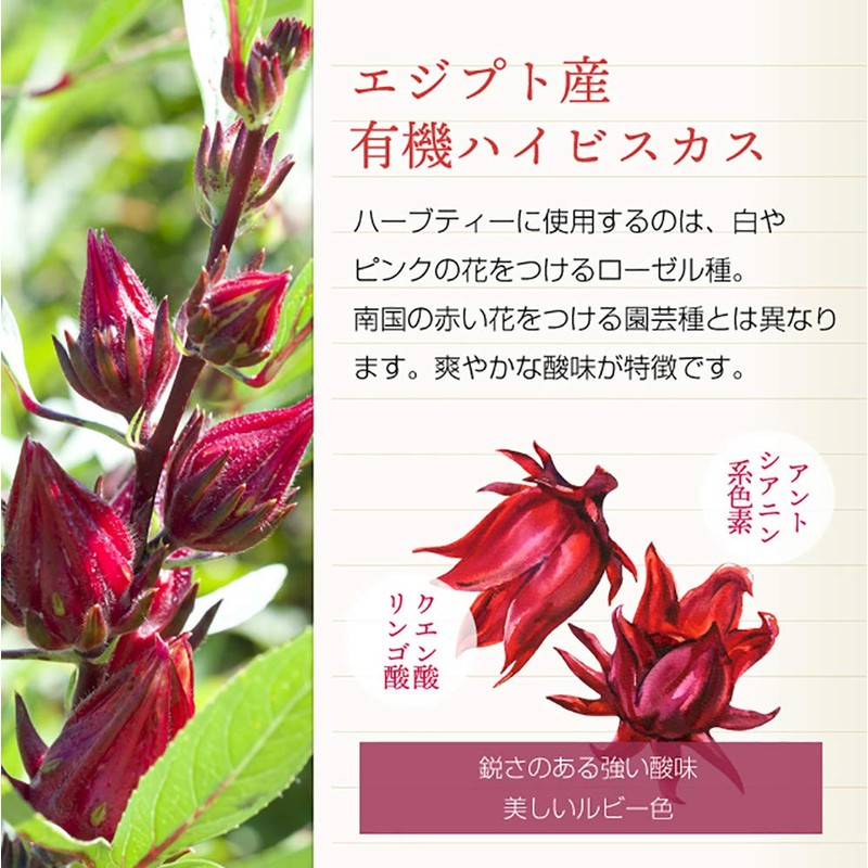 nichie オーガニック シングルハーブティー 有機ハイビスカス ファインカット 100g