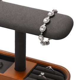 Oirlv SM21205 Wooden Watch Stand, For 2 - 4 Drawers, Storage, Display, For Photography, Luxury, Stylish, Clock Stand, Dark Gray)