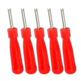 kinoco Tyre Valve Removal Tool Car Tyre Valve Core Removal Tool, Steel Shaft, Red, Pack of 5