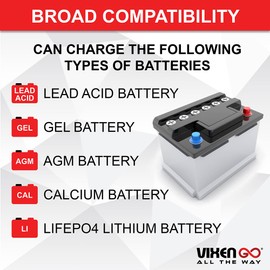 Vixen Go 12V 40A DC to DC On-Board MPPT Automotive Battery Charger Using Solar or Vehicle Alternator to Charge Auxiliary Battery in RVs, Cars, Boats, Yachts (Green)