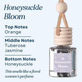 Scented Car Air Freshener - Long Lasting Car Diffuser - Last 60+ Days:_Honeysuckle Bloom