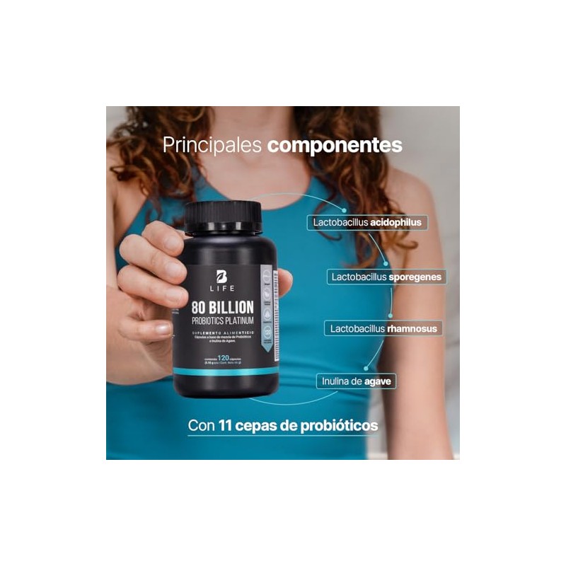 B Life Probióticos 80 Billones con 11 Cepas 140 Cápsulas