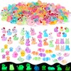 EKisemio 150 Pcs Luminous Mini Resin Animals (Ducks, Frogs, Rabbits,