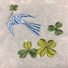 Senko Bird Light Blue Lucky Embroidered Paper Holder Cover with